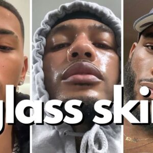 Affordable Korean-based skincare routine specifically designed for men with melanated skin, aiming to achieve "glass skin."
